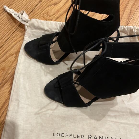 Loeffler Randall Scarlet black suede heels size 5B - Picture 8 of 11